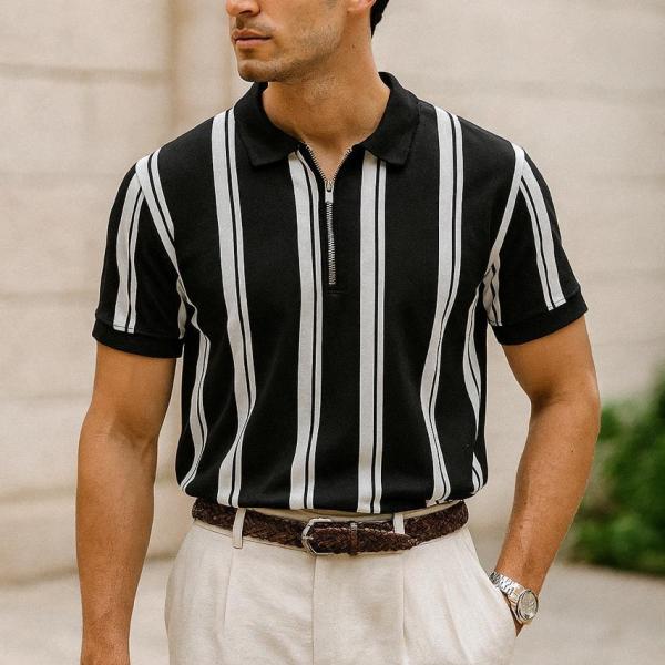 Lining Printed  Zipped Tshirt