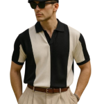 Old money Panel  V collar Tshirt